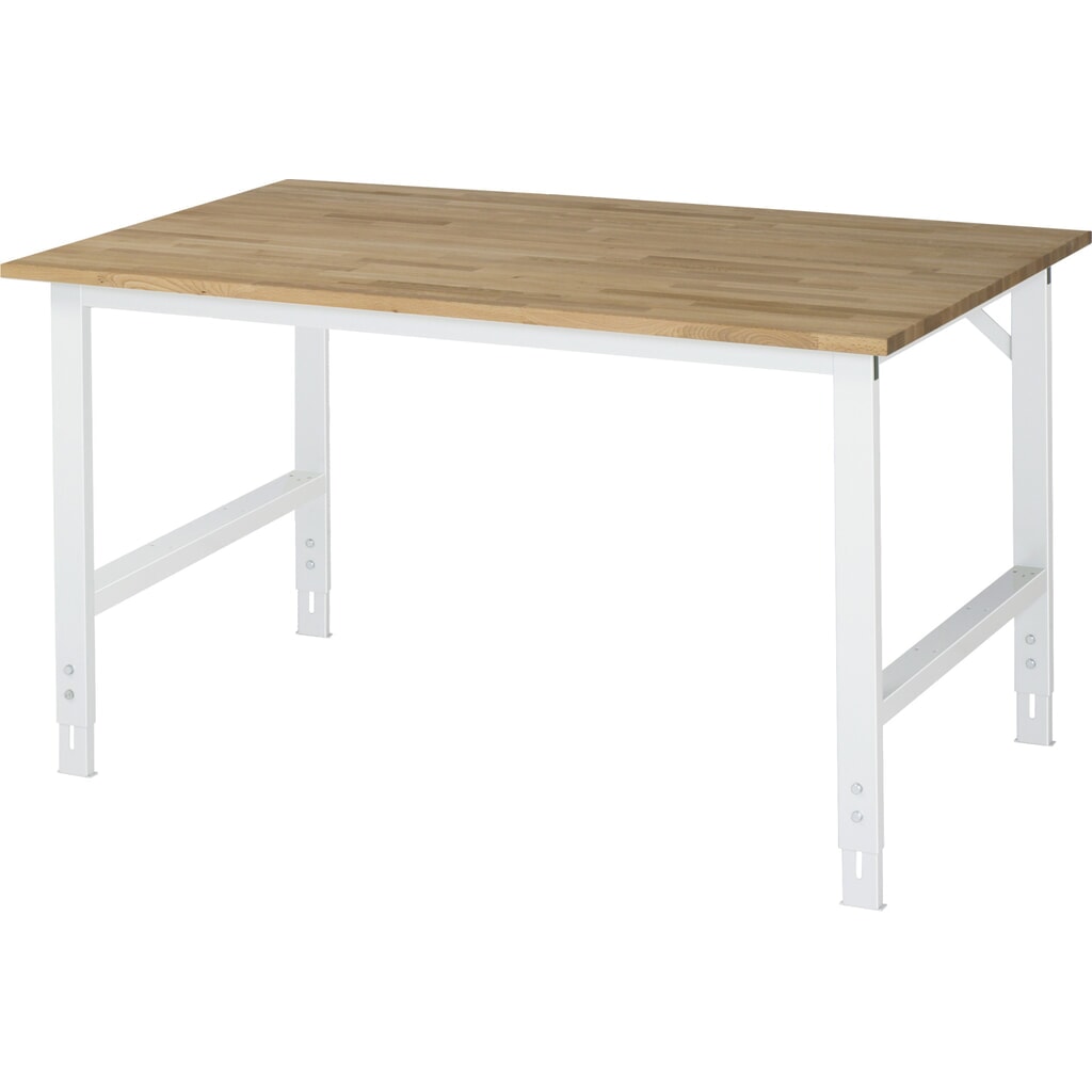 RAU Table pour poste de travail réglable en hauteur série TOM, HxlxP 760-1 080 x 1 500 x 1 000 mm, plan de travail en hêtre massif Illustration du produit: RAU Table pour poste de travail réglable en hauteur série TOM, HxlxP 760-1 080 x 1 500 x 1 000 mm, plan de travail en hêtre massif