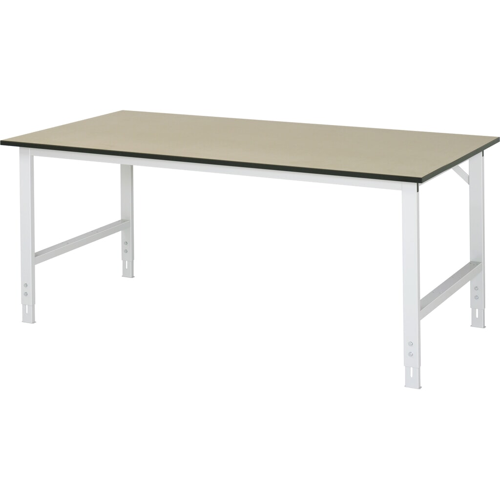 RAU Table pour poste de travail réglable en hauteur série TOM, HxlxP 760-1 080 x 2 000 x 1 000 mm, plan de travail MDF Illustration du produit: RAU Table pour poste de travail réglable en hauteur série TOM, HxlxP 760-1 080 x 2 000 x 1 000 mm, plan de travail MDF