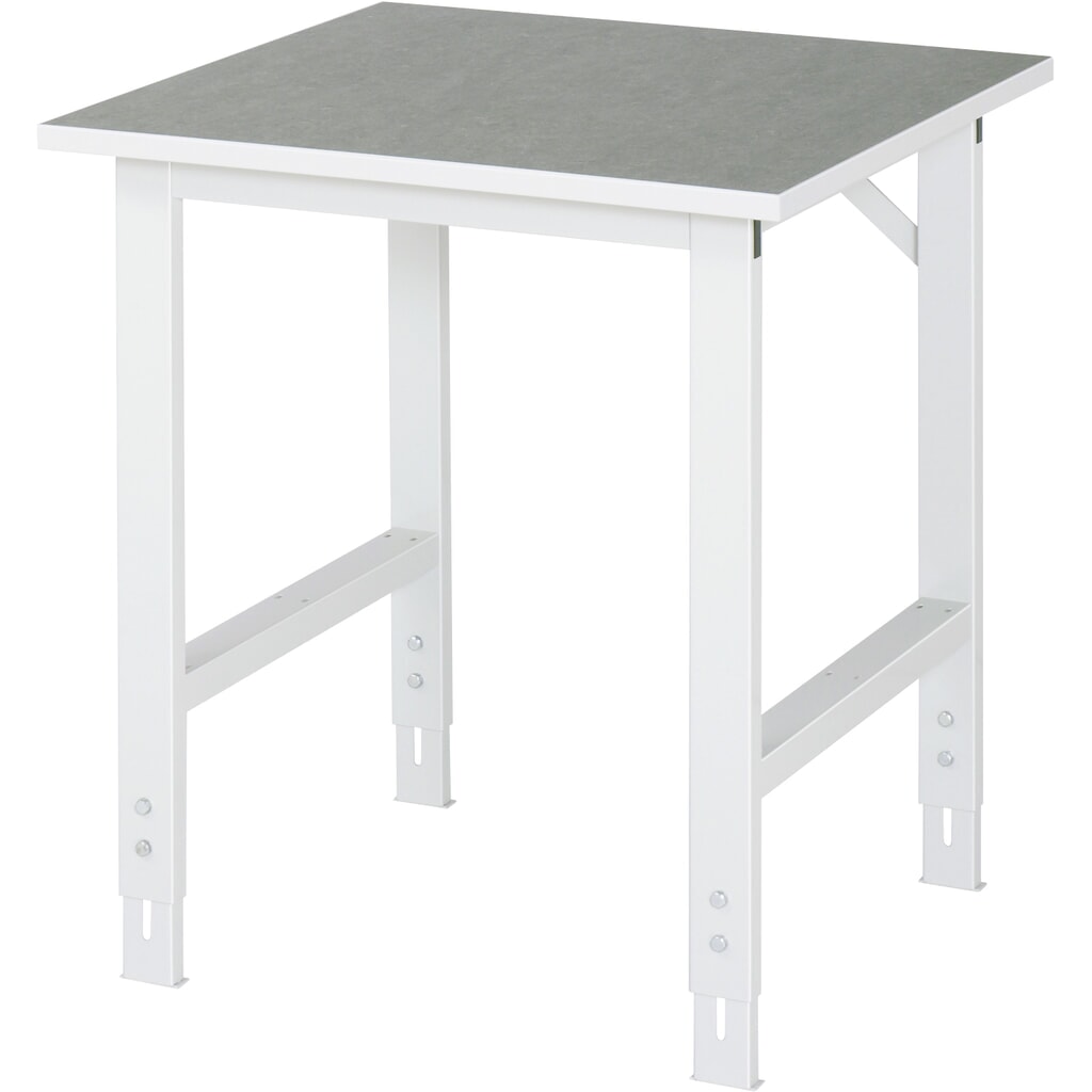 Illustration du produit: RAU Table pour poste de travail réglable en hauteur série TOM, HxlxP 760-1 080 x 750 x 800 mm, plan de travail en revêtement linoléum / universel