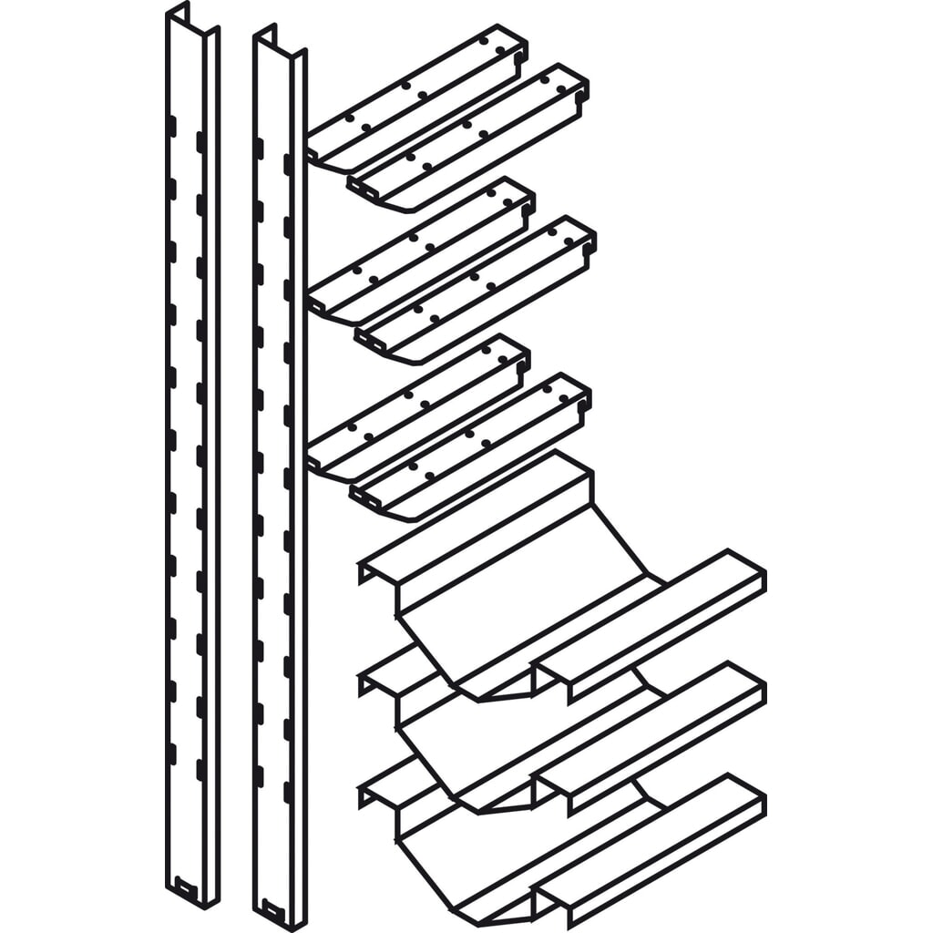 Rayonnage à fûts 3x50/60 l, stockage couchés N° de l'image du produit 2 : Rayonnage à fûts 3x50/60 l, stockage couchés