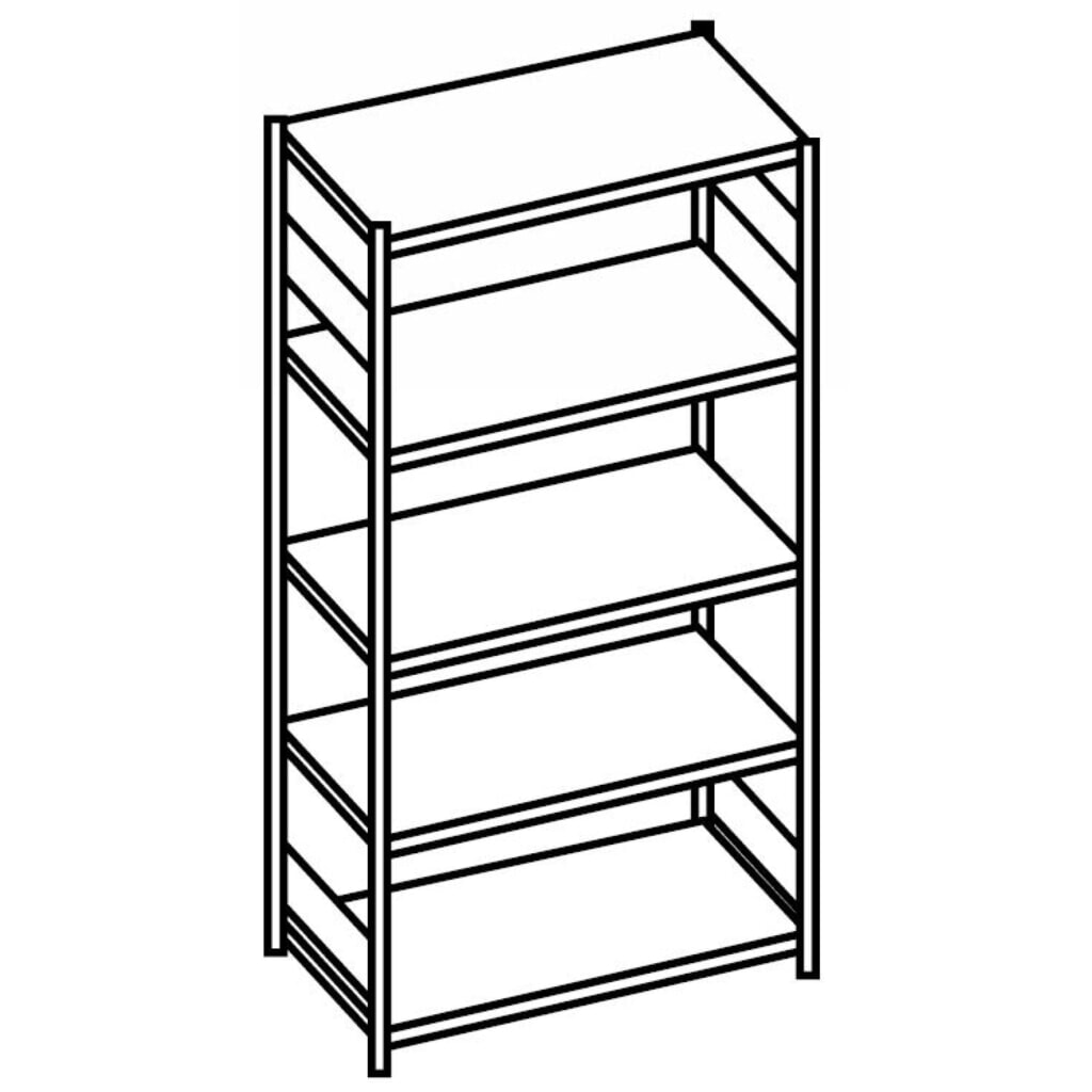 N° de l'image du produit 2 : SCHULTE Rayonnage à tablettes, bleu gentiane / galvanisé, avec 5 tablettes en tôle d’acier, charge par tablette 250 kg, HxlxP 2 000 x 1 360 x 436 mm
