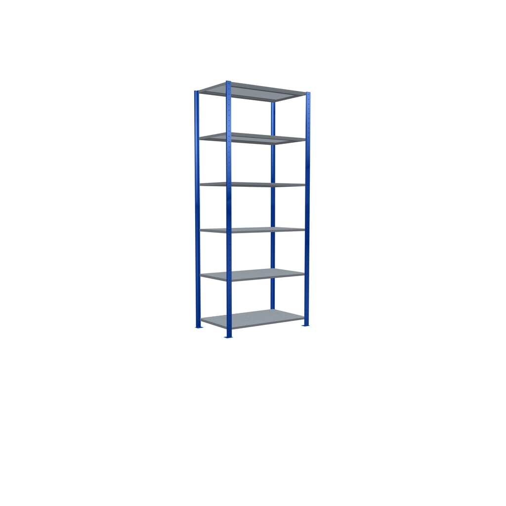 N° de l'image du produit 2 : SCHULTE Rayonnage à tablettes, bleu gentiane / galvanisé, charge par tablette 330 kg, HxlxP 2 500 x 1 060 x 636 mm