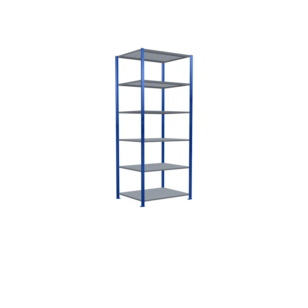 SCHULTE Rayonnage à tablettes, bleu gentiane / galvanisé, charge par tablette 330 kg, HxlxP 2 500 x 1 060 x 836 mm N° de l'image du produit 2 : SCHULTE Rayonnage à tablettes, bleu gentiane / galvanisé, charge par tablette 330 kg, HxlxP 2 500 x 1 060 x 836 mm