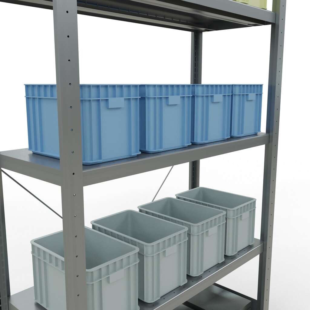 SCHULTE Rayonnage à tablettes galvanisé avec 5 tablettes en tôle d’acier, charge par tablette 330 kg, HxlxP 2 000 x 1 060 x 436 mm N° de l'image du produit 4 : SCHULTE Rayonnage à tablettes galvanisé avec 5 tablettes en tôle d’acier, charge par tablette 330 kg, HxlxP 2 000 x 1 060 x 436 mm