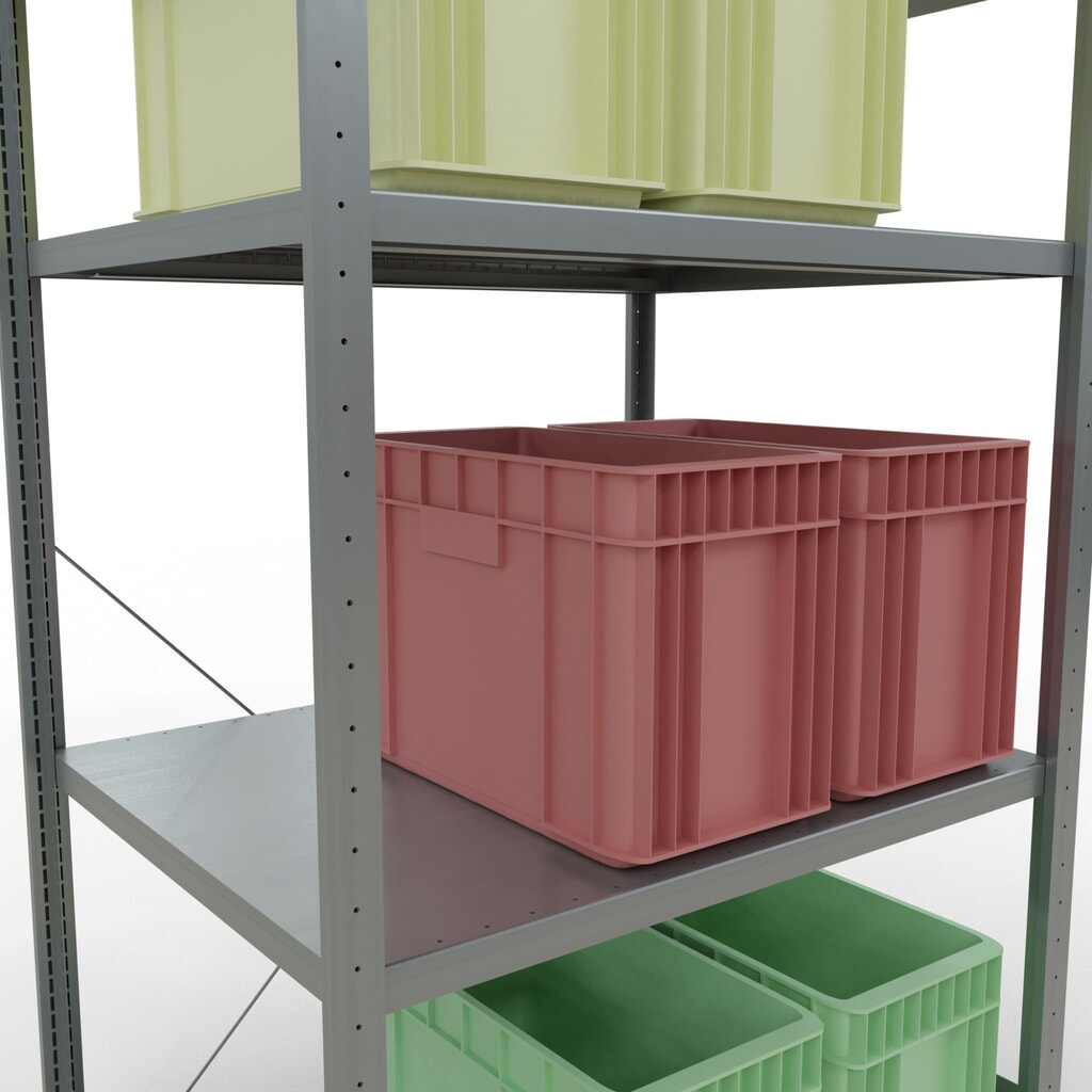 N° de l'image du produit 4 : SCHULTE Rayonnage à tablettes galvanisé avec 5 tablettes en tôle d’acier, charge par tablette 330 kg, HxlxP 2 000 x 1 060 x 836 mm