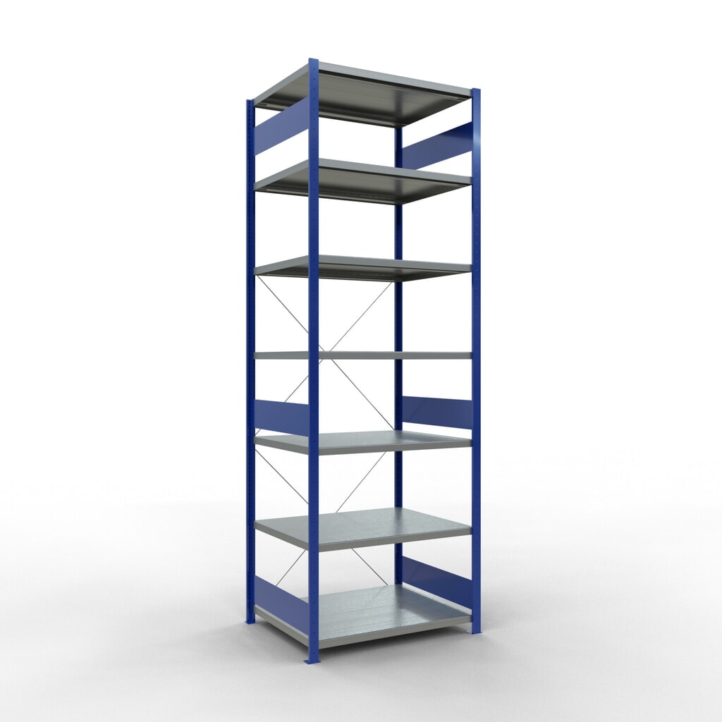 SCHULTE Rayonnage à tablettes, bleu gentiane / galvanisé, charge par tablette 330 kg, HxlxP 3 000 x 1 060 x 836 mm Illustration du produit: SCHULTE Rayonnage à tablettes, bleu gentiane / galvanisé, charge par tablette 330 kg, HxlxP 3 000 x 1 060 x 836 mm