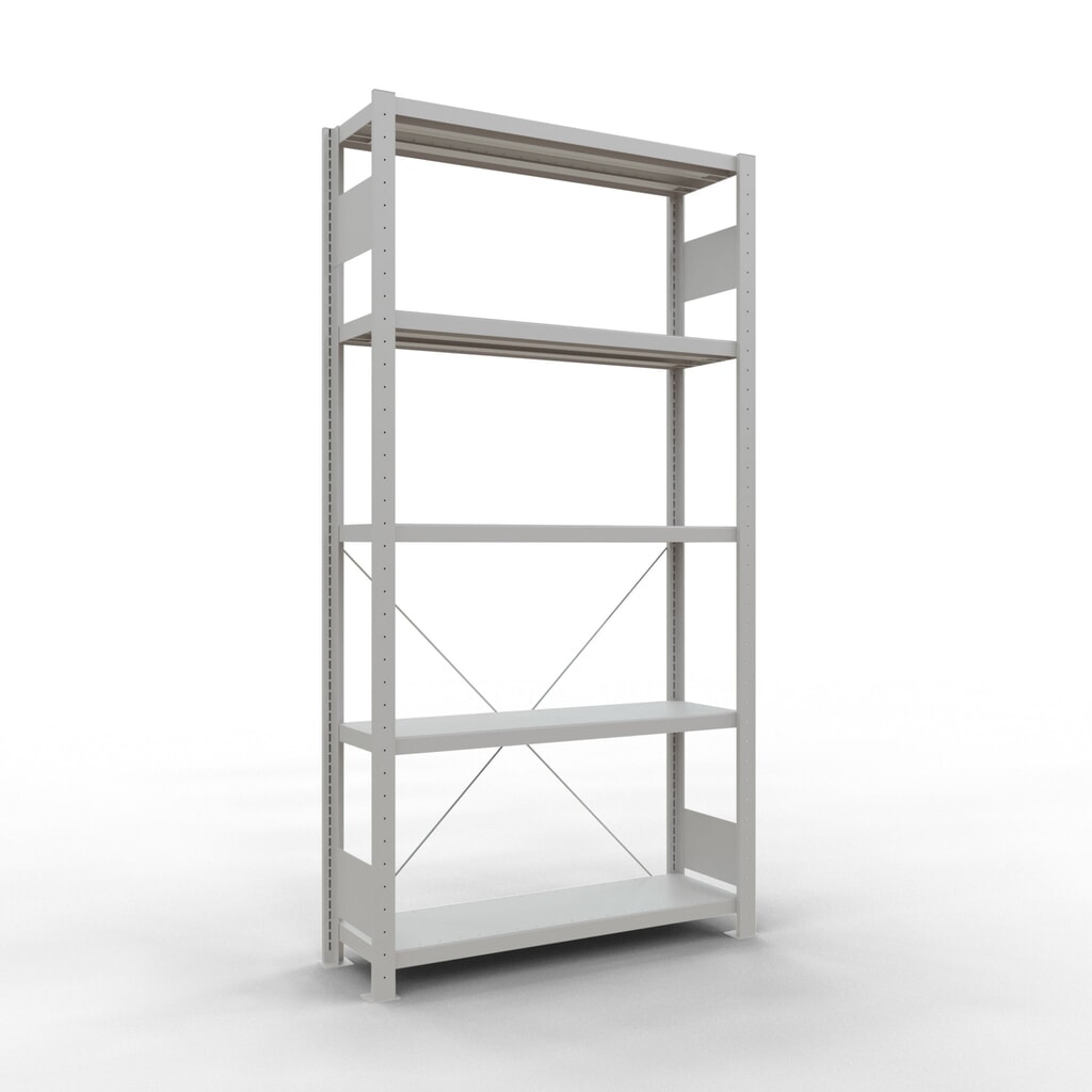 Illustration du produit: SCHULTE Rayonnage à tablettes gris clair avec 5 tablettes en tôle d’acier, charge par tablette 330 kg, HxlxP 2 000 x 1 060 x 336 mm