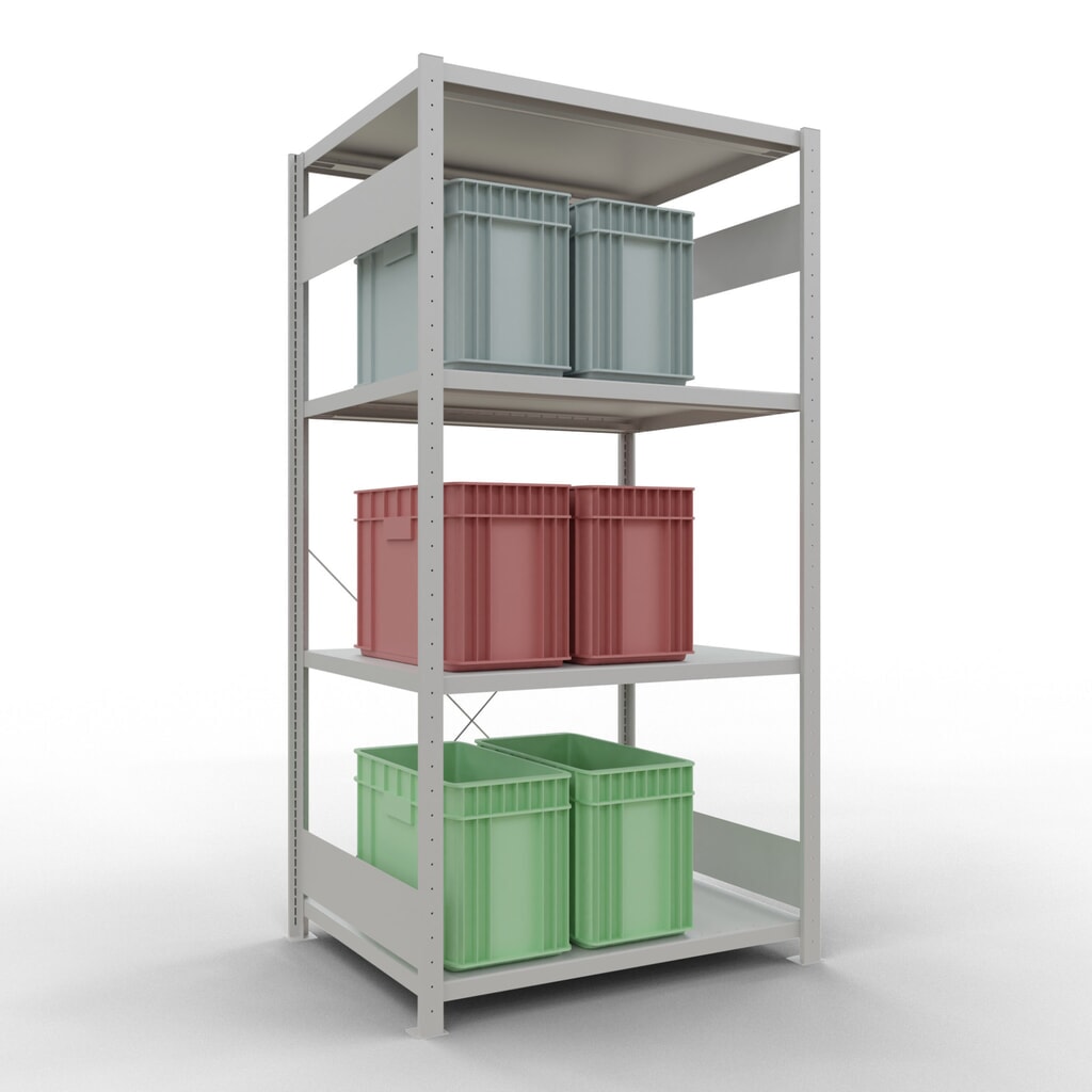 SCHULTE Rayonnage à tablettes gris clair avec 5 tablettes en tôle d’acier, charge par tablette 330 kg, HxlxP 2 000 x 1 060 x 836 mm N° de l'image du produit 3 : SCHULTE Rayonnage à tablettes gris clair avec 5 tablettes en tôle d’acier, charge par tablette 330 kg, HxlxP 2 000 x 1 060 x 836 mm