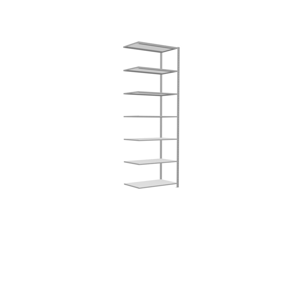 Rayonnage à tablettes SCHULTE, système à emboîter, travée auxiliaire, charge par tablette 330 kg, gris clair, HxlxP 3000 x 1000 x 600 mm N° de l'image du produit 2 : Rayonnage à tablettes SCHULTE, système à emboîter, travée auxiliaire, charge par tablette 330 kg, gris clair, HxlxP 3000 x 1000 x 600 mm