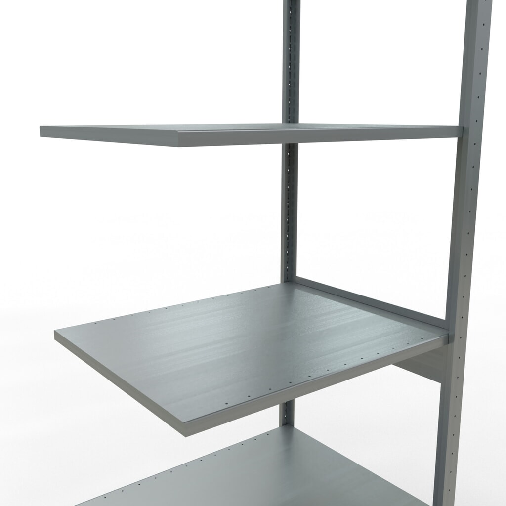 N° de l'image du produit 4 : Rayonnage à tablettes SCHULTE, système à emboîter, travée auxiliaire, CT 150 kg, galvanisé, HxlxP 2 500 x 750 x 600 mm