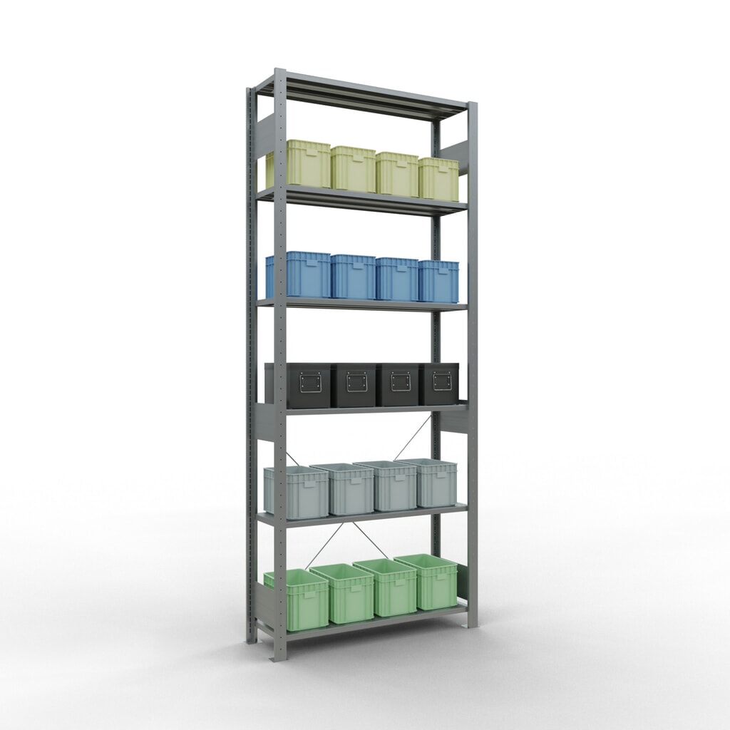 N° de l'image du produit 4 : SCHULTE Rayonnage à tablettes galvanisé, charge par tablette 150 kg, HxlxP 2 500 x 1 060 x 336 mm