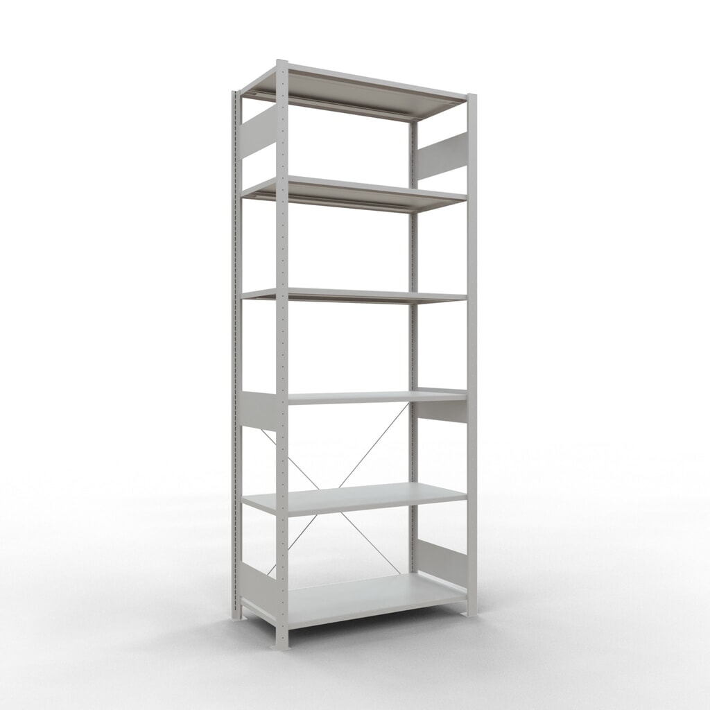 Illustration du produit: SCHULTE Rayonnage à tablettes gris clair, charge par tablette 150 kg, HxlxP 2 500 x 1 060 x 536 mm