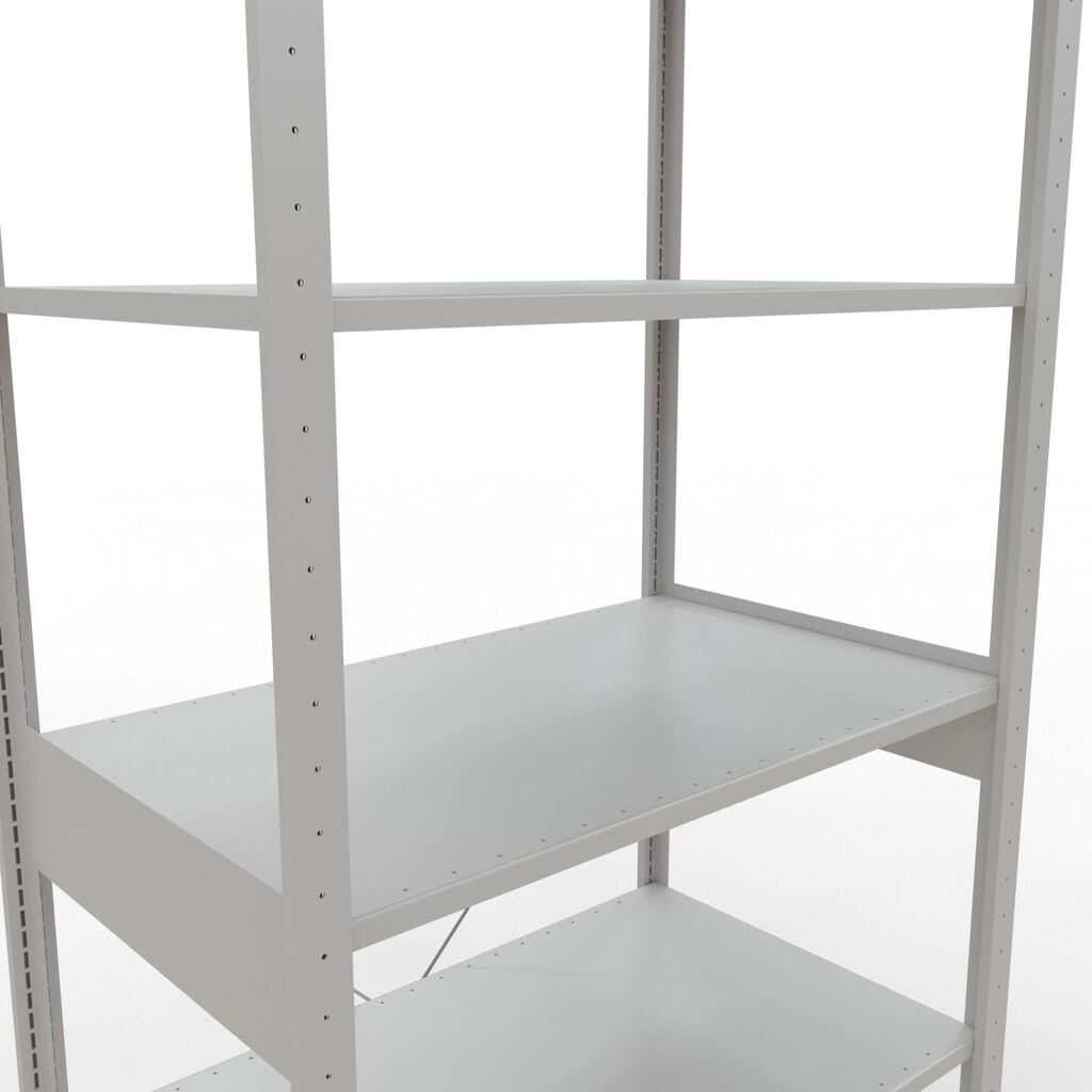 SCHULTE Rayonnage à tablettes gris clair, charge par tablette 150 kg, HxlxP 2 500 x 1 060 x 636 mm N° de l'image du produit 5 : SCHULTE Rayonnage à tablettes gris clair, charge par tablette 150 kg, HxlxP 2 500 x 1 060 x 636 mm