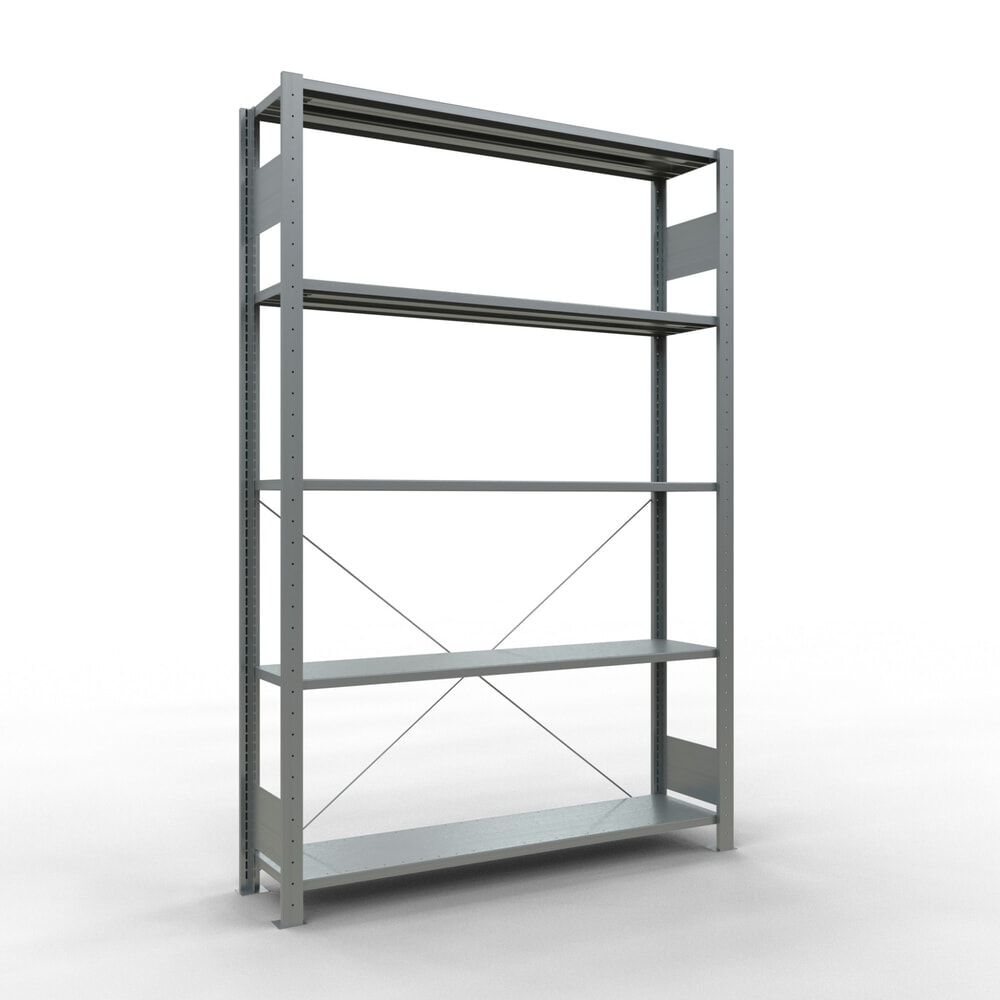 Illustration du produit: SCHULTE Rayonnage à tablettes galvanisé avec 5 tablettes en tôle d’acier, charge par tablette 150 kg, HxlxP 2 000 x 1 360 x 336 mm