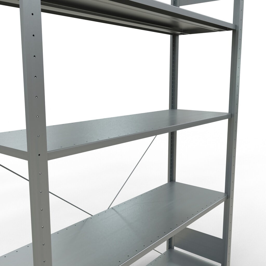 SCHULTE Rayonnage à tablettes galvanisé avec 5 tablettes en tôle d’acier, charge par tablette 150 kg, HxlxP 2 000 x 1 360 x 436 mm N° de l'image du produit 5 : SCHULTE Rayonnage à tablettes galvanisé avec 5 tablettes en tôle d’acier, charge par tablette 150 kg, HxlxP 2 000 x 1 360 x 436 mm