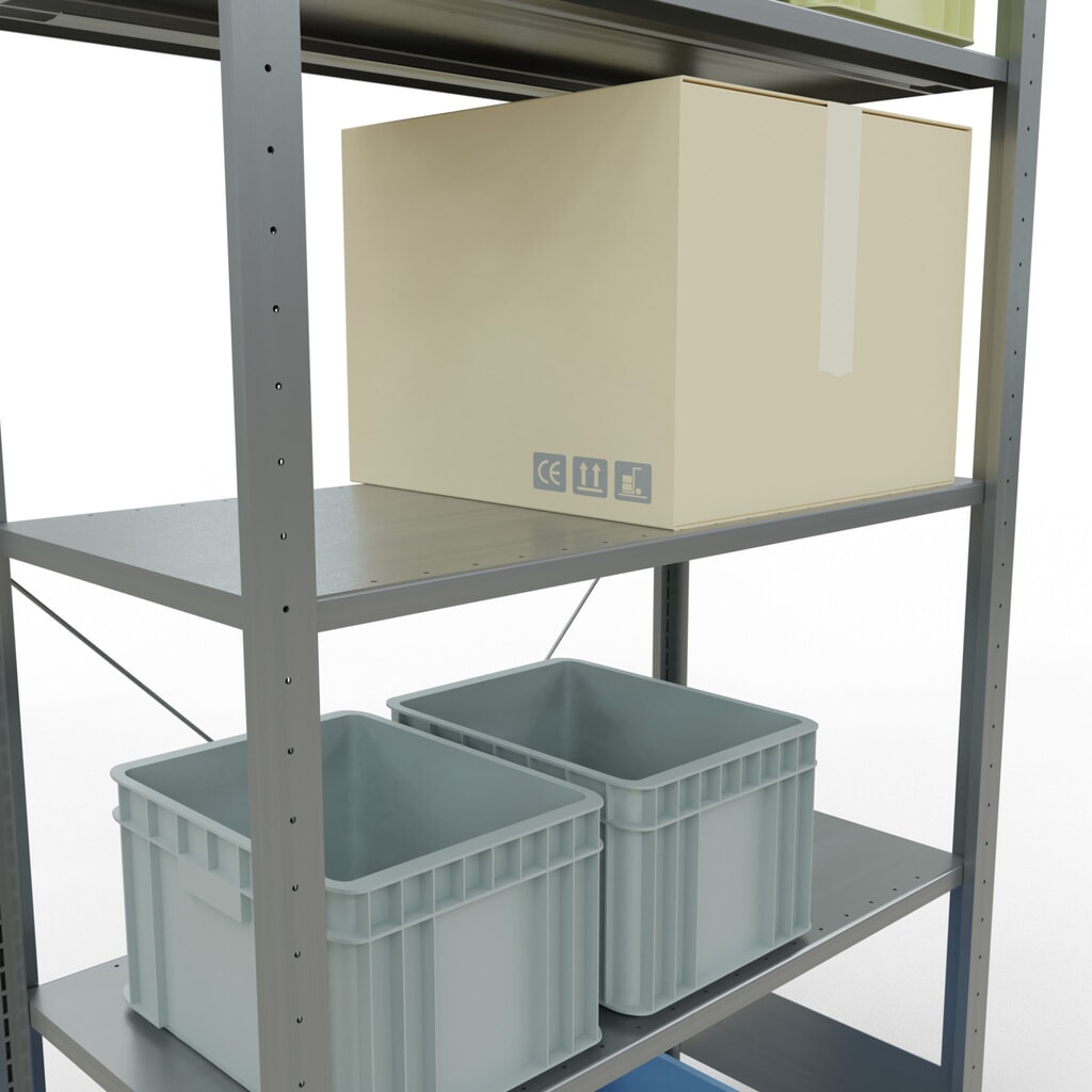 SCHULTE Rayonnage à tablettes galvanisé avec 5 tablettes en tôle d’acier, charge par tablette 150 kg, HxlxP 2 000 x 1 060 x 536 mm N° de l'image du produit 4 : SCHULTE Rayonnage à tablettes galvanisé avec 5 tablettes en tôle d’acier, charge par tablette 150 kg, HxlxP 2 000 x 1 060 x 536 mm
