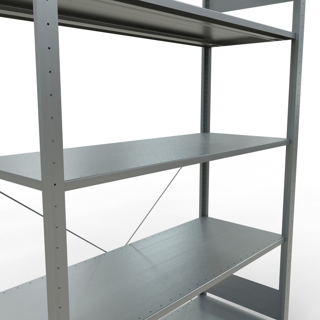 SCHULTE Rayonnage à tablettes galvanisé avec 5 tablettes en tôle d’acier, charge par tablette 150 kg, HxlxP 2 000 x 1 360 x 536 mm N° de l'image du produit 5 : SCHULTE Rayonnage à tablettes galvanisé avec 5 tablettes en tôle d’acier, charge par tablette 150 kg, HxlxP 2 000 x 1 360 x 536 mm