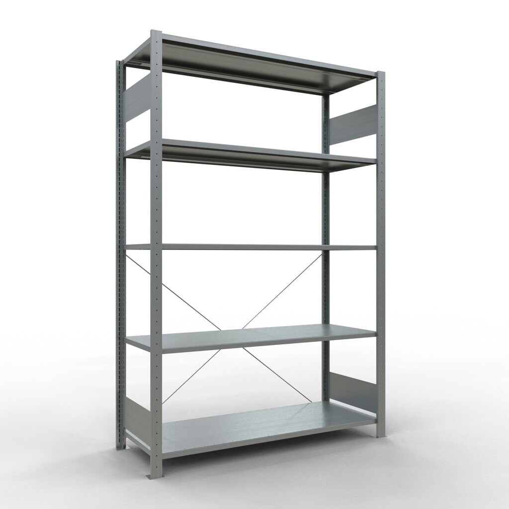 SCHULTE Rayonnage à tablettes galvanisé avec 5 tablettes en tôle d’acier, charge par tablette 150 kg, HxlxP 2 000 x 1 360 x 536 mm Illustration du produit: SCHULTE Rayonnage à tablettes galvanisé avec 5 tablettes en tôle d’acier, charge par tablette 150 kg, HxlxP 2 000 x 1 360 x 536 mm