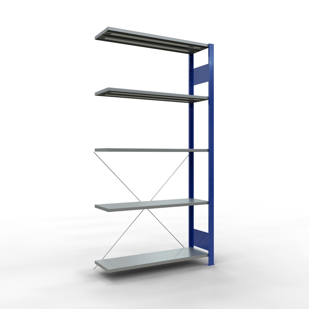 Illustration du produit: Rayonnage à tablettes SCHULTE, système enfichable, travée auxiliaire, CT 150 kg, bleu gentiane/galvanisé, H x l x P 2 000 x 1 000 x 300 mm