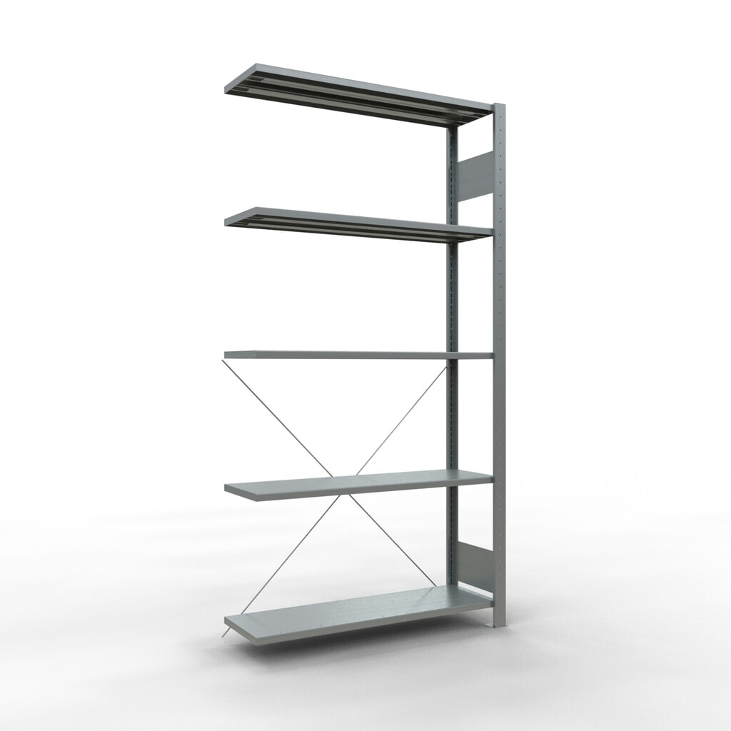 Illustration du produit: Rayonnage à tablettes SCHULTE, système enfichable, travée auxiliaire, CT 150 kg, galvanisé, H x l x P 2 000 x 1 000 x 300 mm