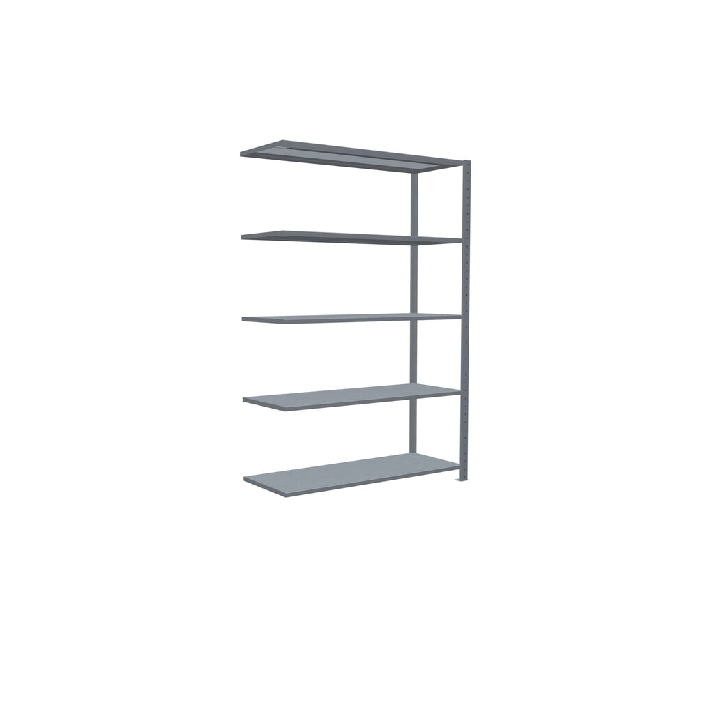 Rayonnage à tablettes SCHULTE, système enfichable, travée auxiliaire, CT 150 kg, galvanisé, H x l x P 2 000 x 1 300 x 500 mm N° de l'image du produit 2 : Rayonnage à tablettes SCHULTE, système enfichable, travée auxiliaire, CT 150 kg, galvanisé, H x l x P 2 000 x 1 300 x 500 mm