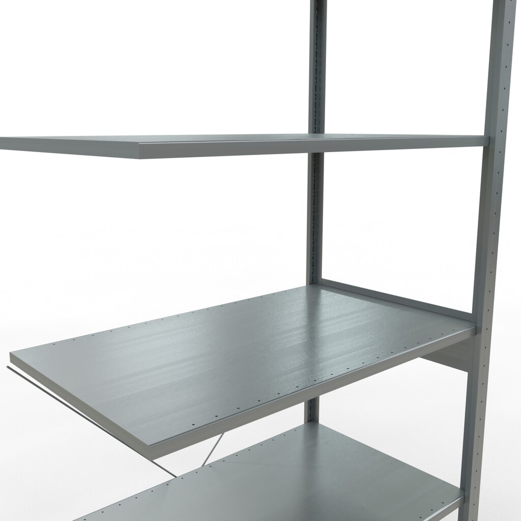 Rayonnage à tablettes SCHULTE, système enfichable, travée auxiliaire, CT 150 kg, galvanisé, H x l x P 2 500 x 1 000 x 600 mm N° de l'image du produit 5 : Rayonnage à tablettes SCHULTE, système enfichable, travée auxiliaire, CT 150 kg, galvanisé, H x l x P 2 500 x 1 000 x 600 mm