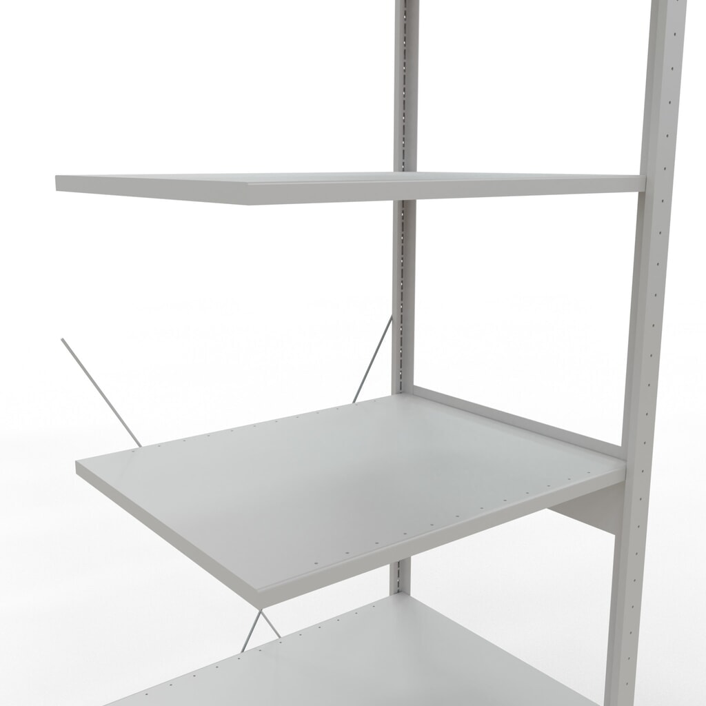 N° de l'image du produit 5 : Rayonnage à tablettes SCHULTE, travée auxiliaire, charge par tablette 150 kg, gris clair, H x l x P 2 500 x 750 x 600 mm