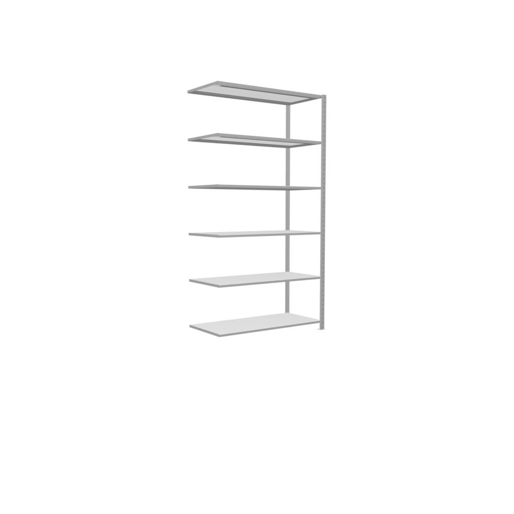 N° de l'image du produit 2 : Rayonnage à tablettes SCHULTE, travée auxiliaire, charge par tablette 150 kg, gris clair, HxlxP 2500 x 1300 x 600 mm