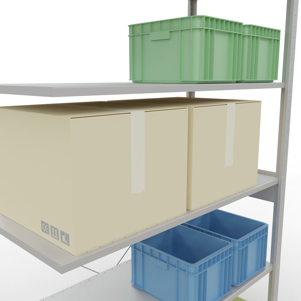 N° de l'image du produit 4 : Rayonnage à tablettes SCHULTE, travée auxiliaire, charge par tablette 150 kg, gris clair, HxlxP 2500 x 1300 x 600 mm