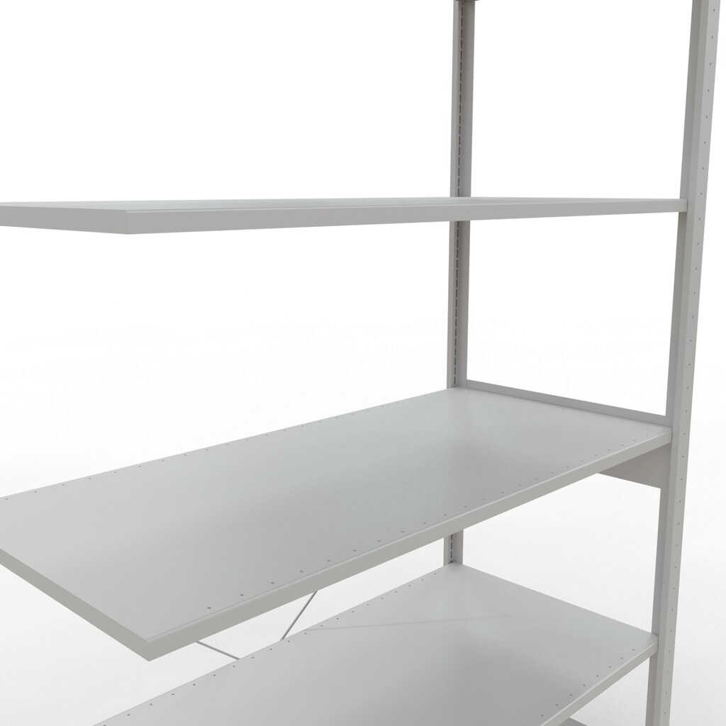 N° de l'image du produit 5 : Rayonnage à tablettes SCHULTE, travée auxiliaire, charge par tablette 150 kg, gris clair, HxlxP 2500 x 1300 x 600 mm