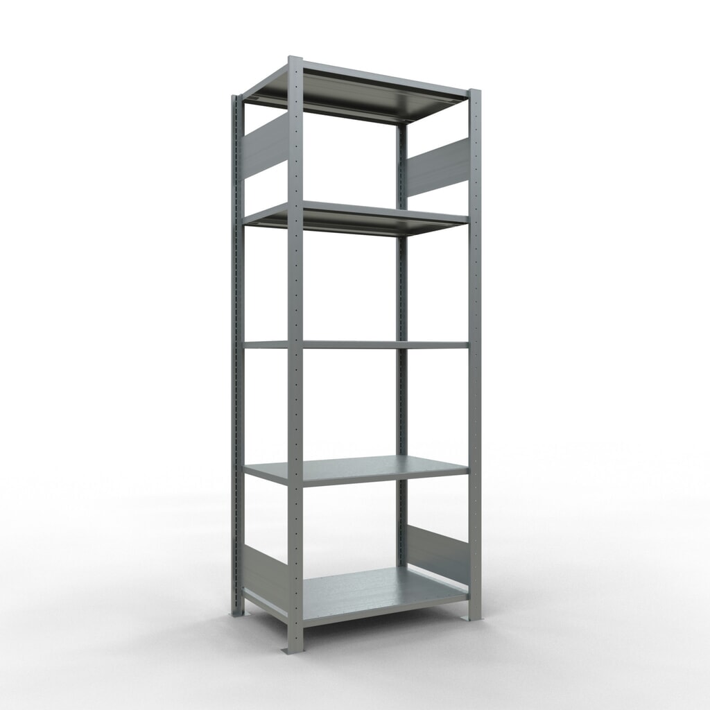 Illustration du produit: SCHULTE Rayonnage à tablettes galvanisé avec 5 tablettes en tôle d’acier, charge par tablette 150 kg, HxlxP 2 000 x 810 x 536 mm