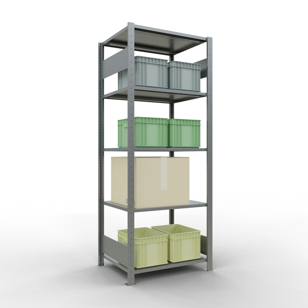 SCHULTE Rayonnage à tablettes galvanisé avec 5 tablettes en tôle d’acier, charge par tablette 150 kg, HxlxP 2 000 x 810 x 636 mm N° de l'image du produit 2 : SCHULTE Rayonnage à tablettes galvanisé avec 5 tablettes en tôle d’acier, charge par tablette 150 kg, HxlxP 2 000 x 810 x 636 mm