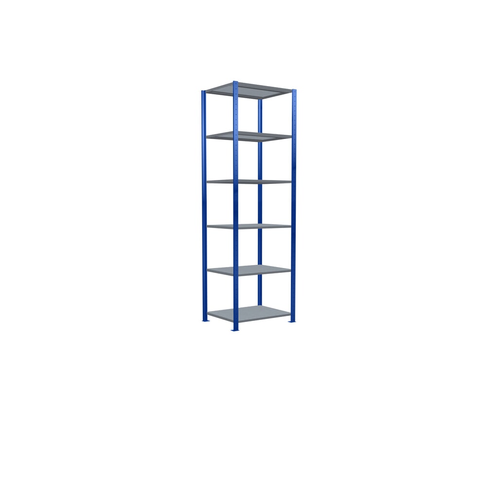 N° de l'image du produit 2 : SCHULTE Rayonnage à tablettes, bleu gentiane / galvanisé, charge par tablette 250 kg, HxlxP 2 500 x 810 x 636 mm