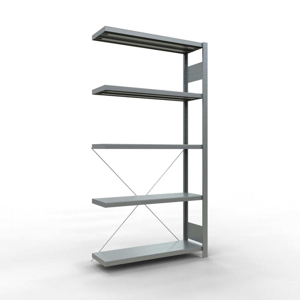 Illustration du produit: Rayonnage à tablettes SCHULTE, montage par enfichage, travée auxiliaire, charge par tablette 330 kg, galvanisé, HxlxP 2000 x 1000 x 300 mm