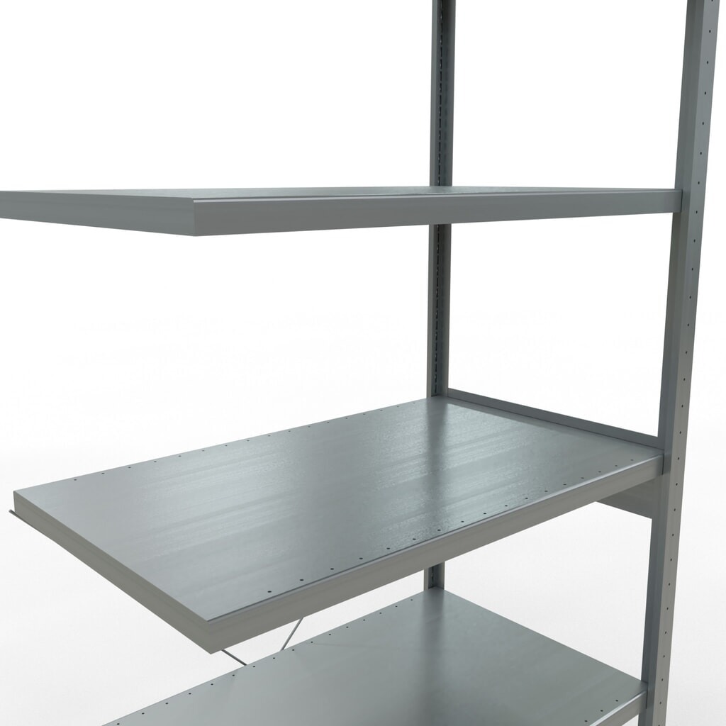 N° de l'image du produit 5 : Rayonnage à tablettes SCHULTE, système à emboîter, travée auxiliaire, charge par tablette 330 kg, galvanisé, H x l x P 2 500 x 1 000 x 600 mm