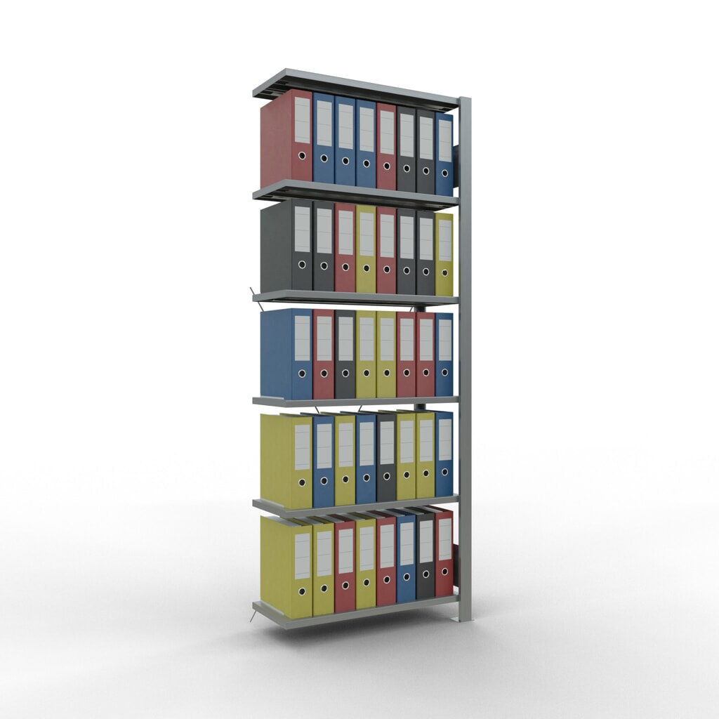 Rayonnage de bureau SCHULTE travée auxiliaire, utilisable d’un seul coté, sans barres de butée, CT 85 kg, HxlxP 2 000 x 750 x 300 mm N° de l'image du produit 2 : Rayonnage de bureau SCHULTE travée auxiliaire, utilisable d’un seul coté, sans barres de butée, CT 85 kg, HxlxP 2 000 x 750 x 300 mm