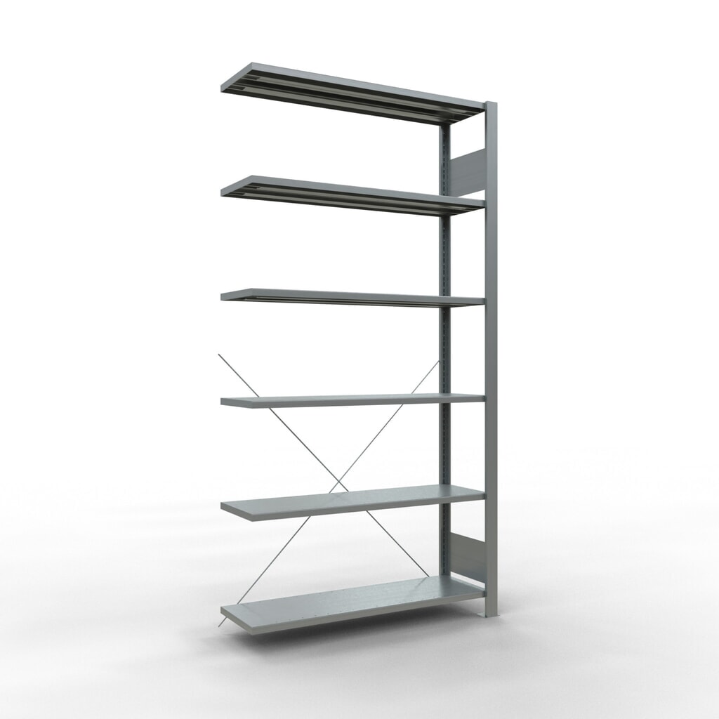 Rayonnage de bureau SCHULTE travée auxiliaire, utilisable d’un seul côté, sans barres de butée, CT 85 kg, HxlxP 2 000 x 1 000 x 300 mm Illustration du produit: Rayonnage de bureau SCHULTE travée auxiliaire, utilisable d’un seul côté, sans barres de butée, CT 85 kg, HxlxP 2 000 x 1 000 x 300 mm