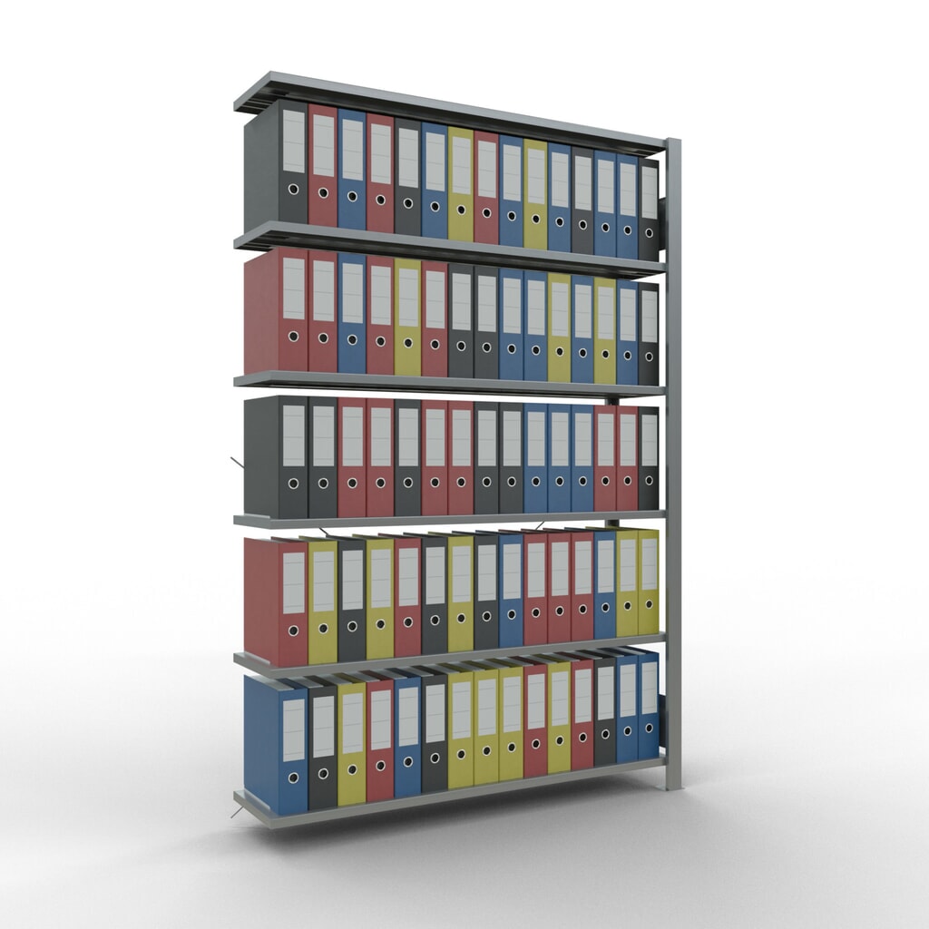 N° de l'image du produit 2 : Rayonnage de bureau SCHULTE travée auxiliaire, utilisable d’un seul côté, sans barres de butée, CT 85 kg, HxlxP 2 000 x 1 300 x 300 mm