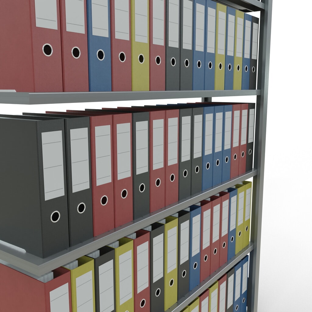 N° de l'image du produit 3 : Rayonnage de bureau SCHULTE travée auxiliaire, utilisable d’un seul côté, sans barres de butée, CT 85 kg, HxlxP 2 000 x 1 300 x 300 mm