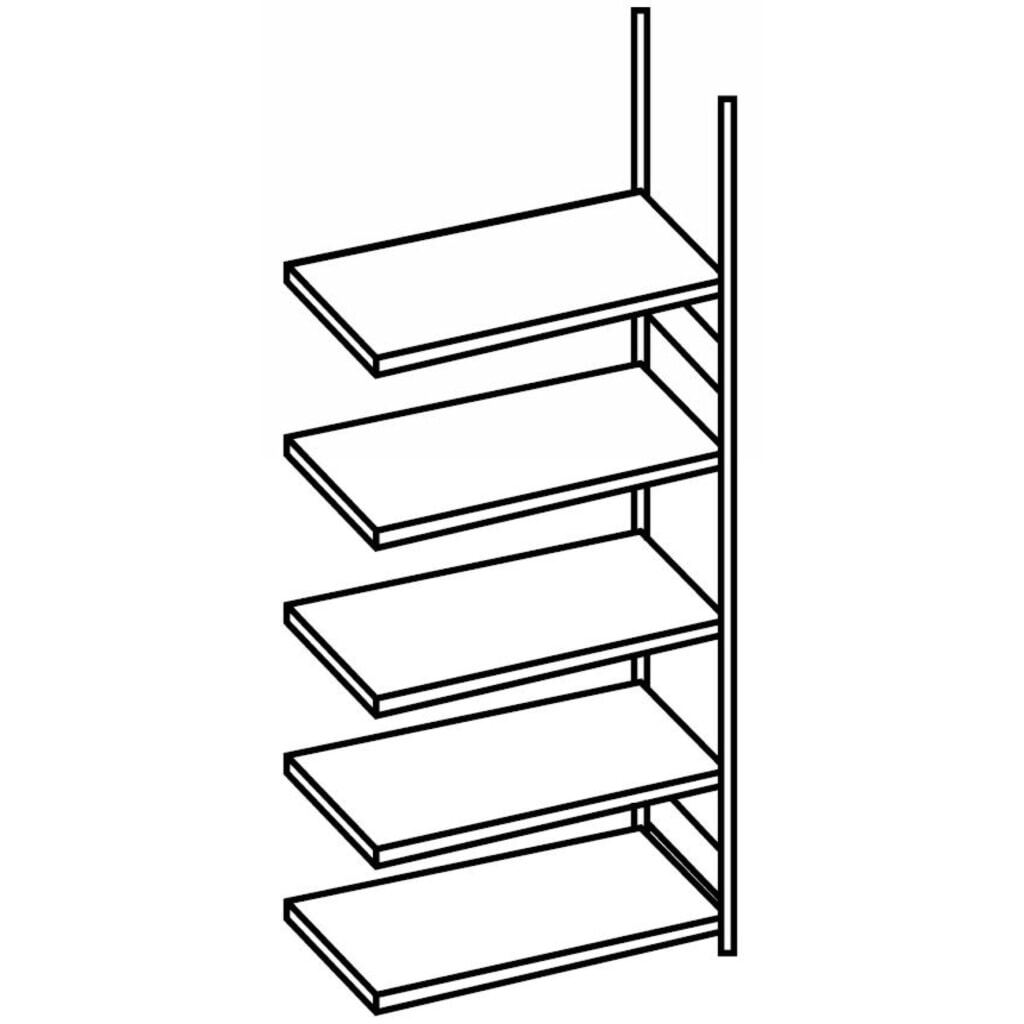 Rayonnage de bureau SCHULTE travée auxiliaire, utilisable d’un seul côté, avec barres de butée, CT 85 kg, HxlxP 2 500 x 750 x 300 mm N° de l'image du produit 2 : Rayonnage de bureau SCHULTE travée auxiliaire, utilisable d’un seul côté, avec barres de butée, CT 85 kg, HxlxP 2 500 x 750 x 300 mm