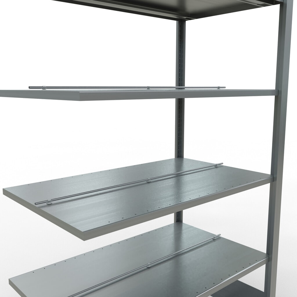 Rayonnage de bureau SCHULTE travée auxiliaire, utilisable des deux côtés, avec butées centrales, CT 150 kg, HxlxP 2 000 x 1 000 x 600 mm N° de l'image du produit 4 : Rayonnage de bureau SCHULTE travée auxiliaire, utilisable des deux côtés, avec butées centrales, CT 150 kg, HxlxP 2 000 x 1 000 x 600 mm