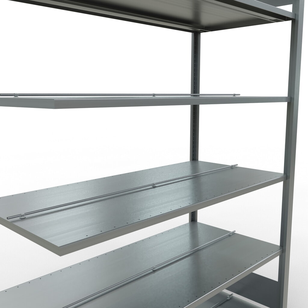 Rayonnage de bureau SCHULTE travée auxiliaire, utilisable des deux côtés, avec butées centrales, CT 150 kg, HxlxP 2 000 x 1 300 x 600 mm N° de l'image du produit 4 : Rayonnage de bureau SCHULTE travée auxiliaire, utilisable des deux côtés, avec butées centrales, CT 150 kg, HxlxP 2 000 x 1 300 x 600 mm