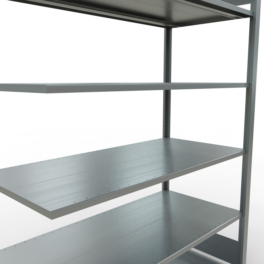 N° de l'image du produit 4 : Rayonnage de bureau SCHULTE travée auxiliaire, utilisable des deux côtés, sans butées centrales, CT 150 kg, HxlxP 2 000 x 1 300 x 600 mm
