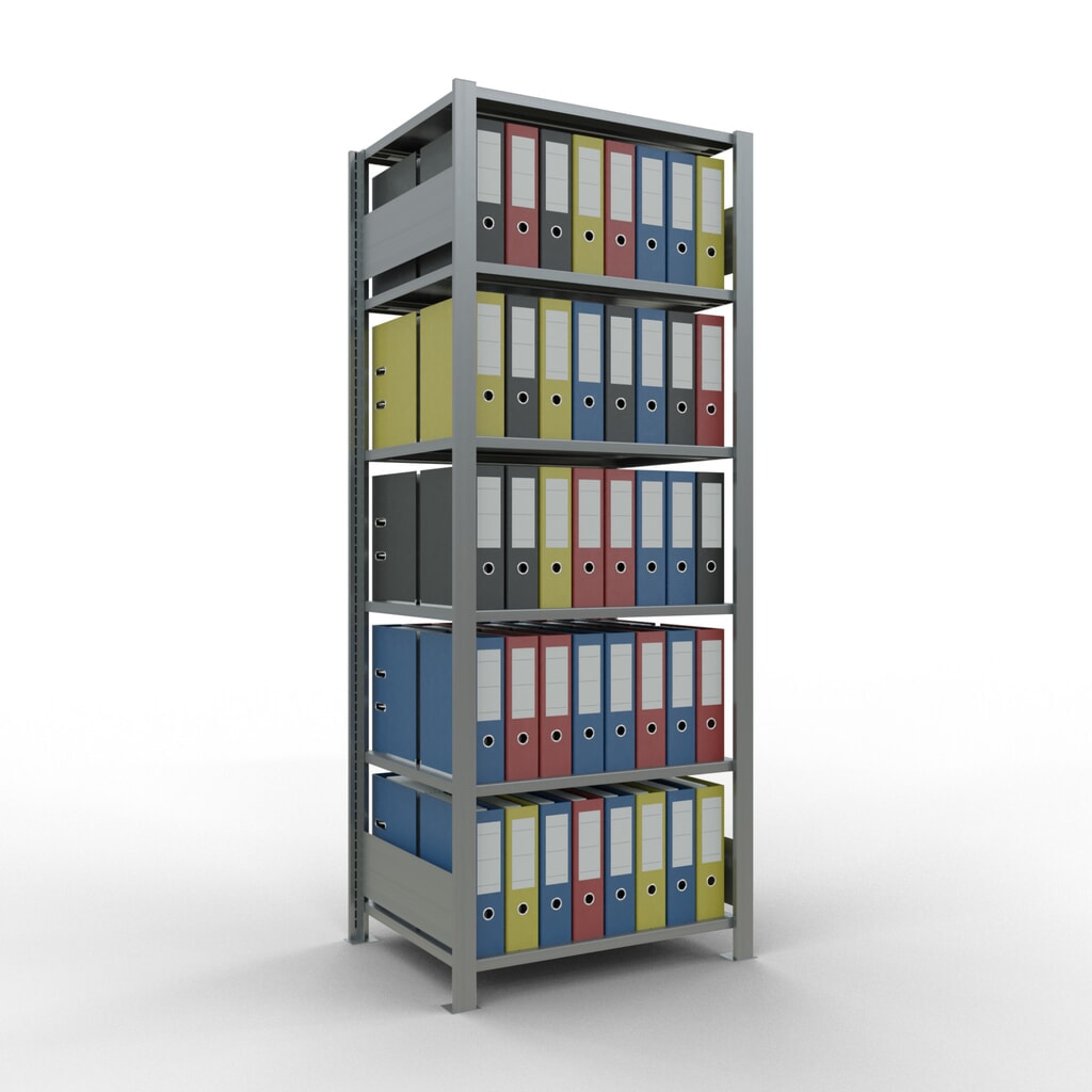 Rayonnage de bureau SCHULTE travée de base, utilisable des deux côtés, sans butées centrales, CT 150 kg, HxlxP 2 000 x 750 x 600 mm N° de l'image du produit 2 : Rayonnage de bureau SCHULTE travée de base, utilisable des deux côtés, sans butées centrales, CT 150 kg, HxlxP 2 000 x 750 x 600 mm