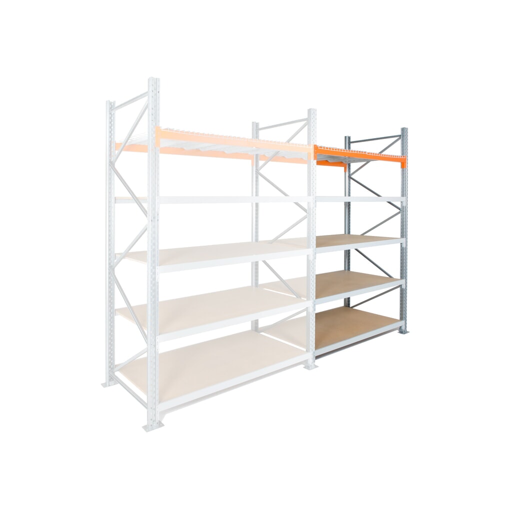 Illustration du produit: Rayonnage hybride ManOrga, rayonnage grande portée et à palettes, travée auxiliaire, HxlxP 3 000 x 1 825 x 1 100 mm