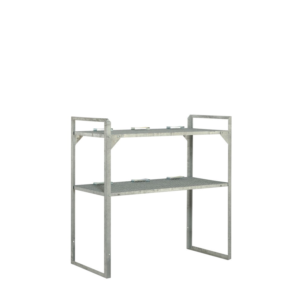 Illustration du produit: Rayonnage pour fûts type 360 pour dépôt à matières dangereuses en PE CEMO 220/2, H x l x P 1 300 x 1 320 x 630 mm
