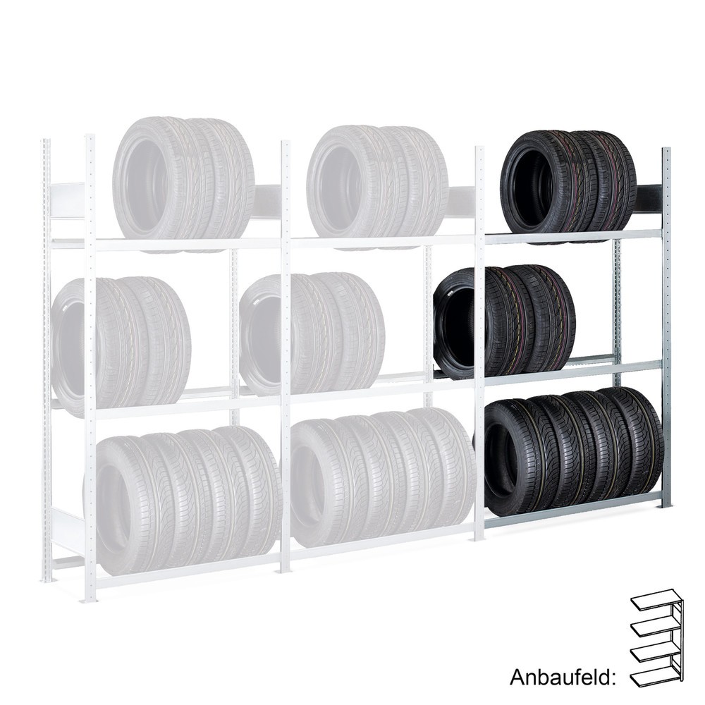 Illustration du produit: Rayonnage pour pneus SCHULTE, travée auxiliaire, HxlxP 3 000 x 1 300 x 400 mm