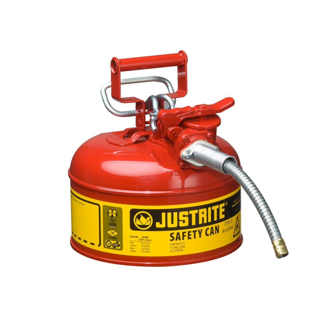 Récipient de sécurité Justrite type II AccuFlow™, flexible métallique, rouge, 4 litres Illustration du produit: Récipient de sécurité Justrite type II AccuFlow™, flexible métallique, rouge, 4 litres