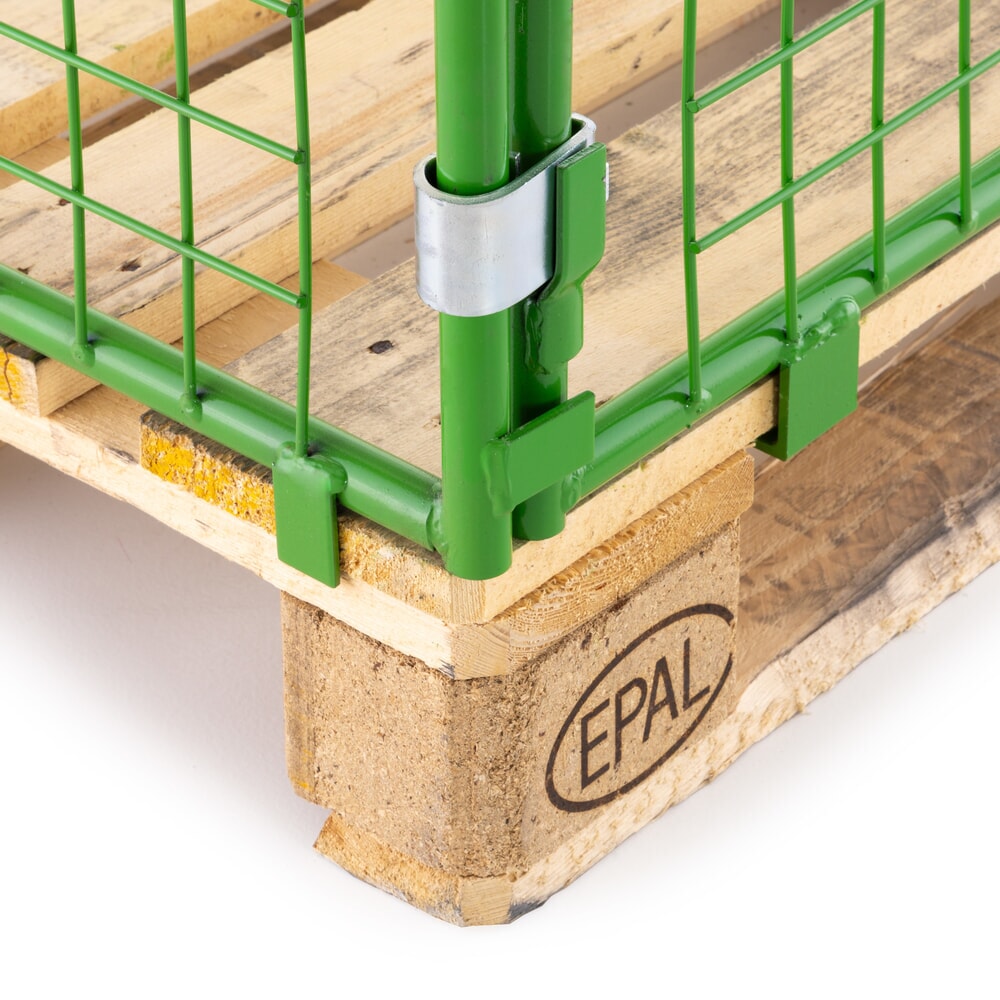 N° de l'image du produit 3 : Rehausse de palette HEMMDAL avec clapet, mailles 100 x 100 mm, H x l x P 1 600 x 1 200 x 800 mm, vert mai