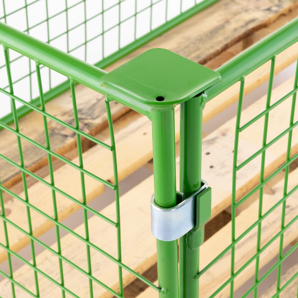 N° de l'image du produit 4 : Rehausse de palette HEMMDAL avec clapet, mailles 100 x 100 mm, H x l x P 1 600 x 1 200 x 800 mm, vert mai
